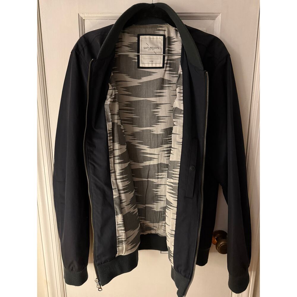 Saturdays NYC Men's Black Bomber Jacket - Large